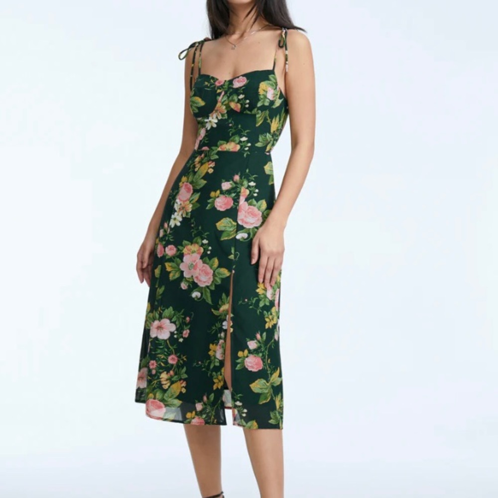 Commense Floral Bloom Contour Midi Dress M/L